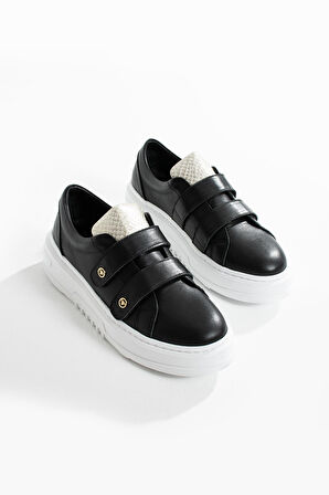 Kadın Hakiki Deri Sneaker Siyah