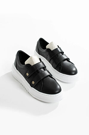Kadın Hakiki Deri Sneaker Siyah