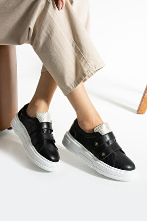 Kadın Hakiki Deri Sneaker Siyah