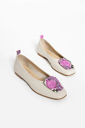 Kadın Hakiki Deri Babet Bej