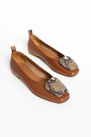 Kadın Hakiki Deri Babet Taba