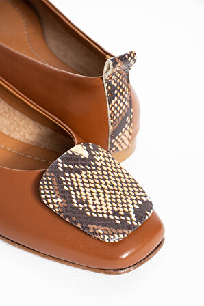 Kadın Hakiki Deri Babet Taba