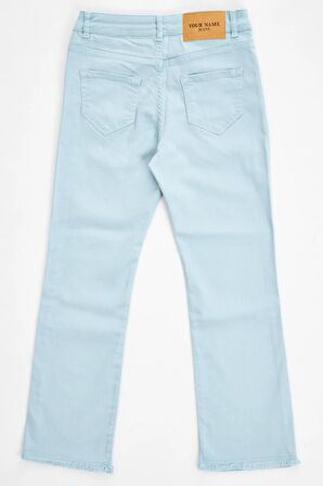 Pis Paça Düşük Bel Short Flare Bebe Mavi Kadın Jean