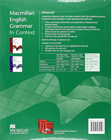 Macmillan English Grammar in Context Advanced with Key and CD-ROM Pack