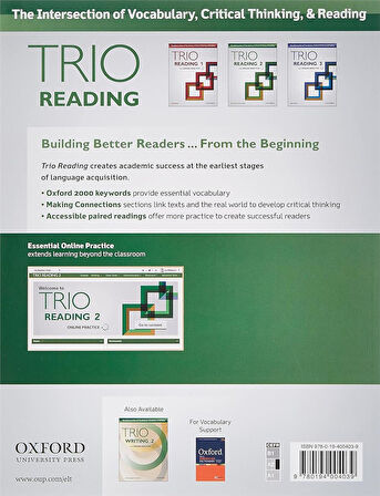 Trio Reading Level 2: Student Book with Online Practice