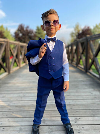 İndigo Beş Parça Erkek Çocuk Takım Elbise