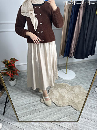 5036 Beli Lastikli Gizli Cepli Tensel Etek