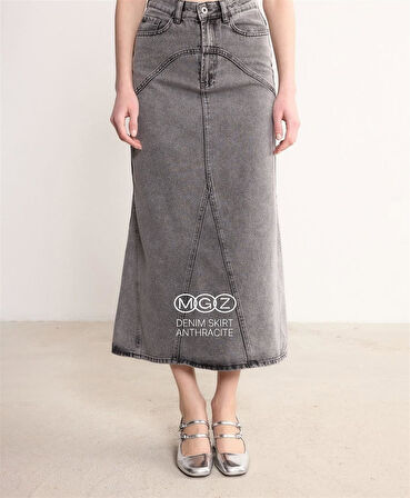 3320 Önü Ve Arkası Çift Cepli Kot Etek