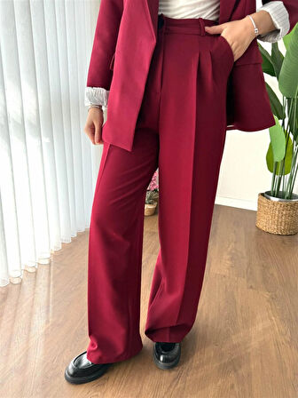 2078 Kalın Pileli Palazzo Pantolon