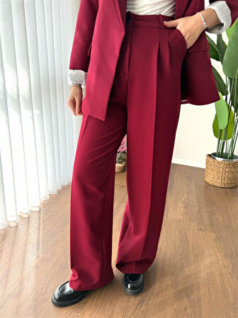 2078 Kalın Pileli Palazzo Pantolon