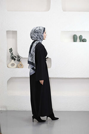 5003 Belden Pileli Bağıcıklı Elbise