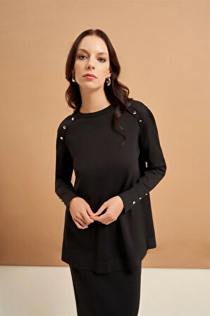 140273 Rayon Düğmeli Etekli Takım