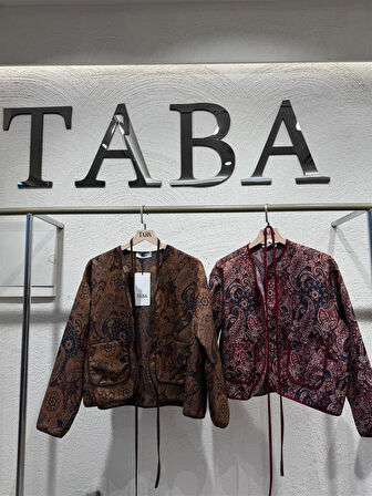 4015 Etnik Desenli Biye Detaylı Bağcıklı Ceket