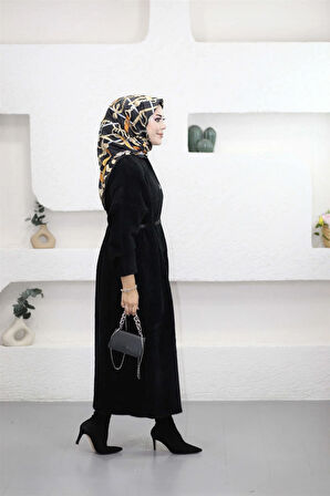 92476 Şal Yaka Düşük Omuz Sakal Kumaş Hırka