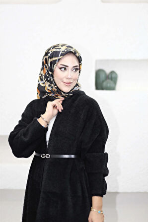 92476 Şal Yaka Düşük Omuz Sakal Kumaş Hırka