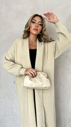 92476 Şal Yaka Düşük Omuz Sakal Kumaş Hırka