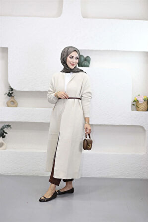 92476 Şal Yaka Düşük Omuz Sakal Kumaş Hırka