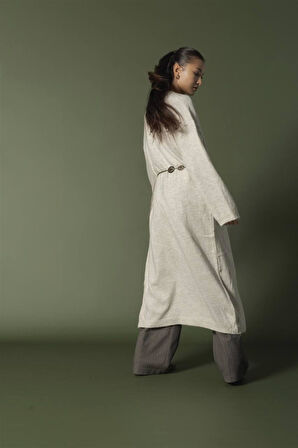 91828 Düşük Omuz Balon Kol Uzun Triko Hırka