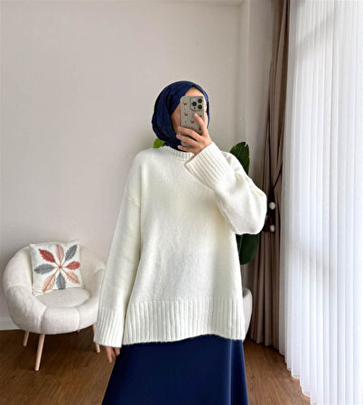 TT4481-Z Bisiklet Yaka Triko Kazak