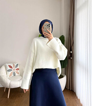 TT4481-Z Bisiklet Yaka Triko Kazak