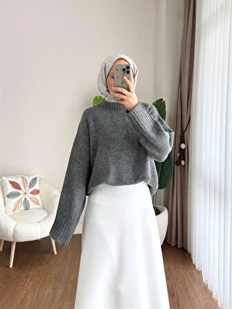 TT4481-Z Bisiklet Yaka Triko Kazak