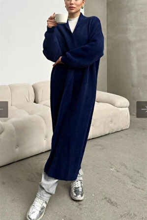 92476 Şal Yaka Düşük Omuz Sakal Kumaş Hırka