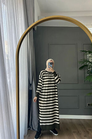3389 Yeva Enine Çizgili Triko Tunik