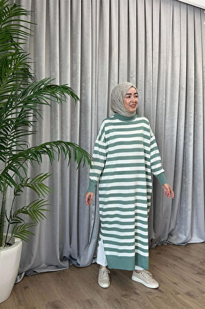 3389 Yeva Enine Çizgili Triko Tunik
