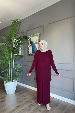 3402 Tek Cepli Fitilli Etekli Triko Takım