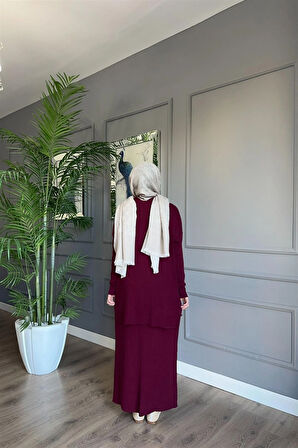 3402 Tek Cepli Fitilli Etekli Triko Takım