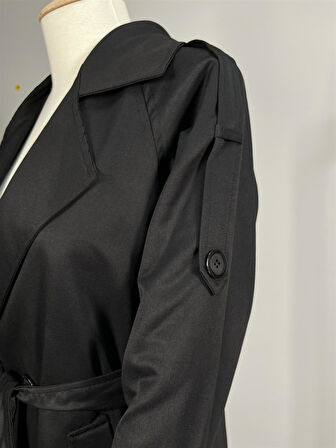 K3152 Kuşaklı Ekose Astarlı Trenckot