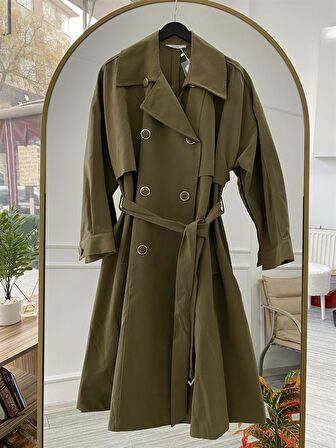 5848 Geniş Rüzgarlıklı Kuşaklı Trençkot