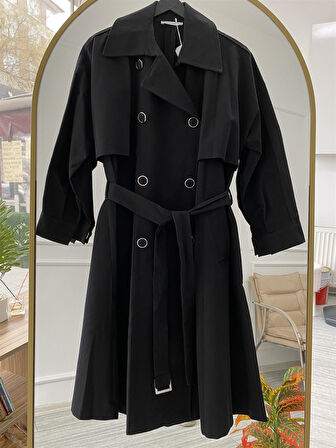 5848 Geniş Rüzgarlıklı Kuşaklı Trençkot