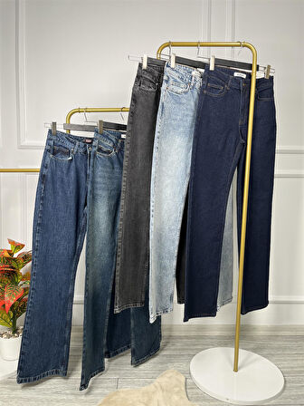 7033 Yüksek Bel Straight Denim Kot Pantolon