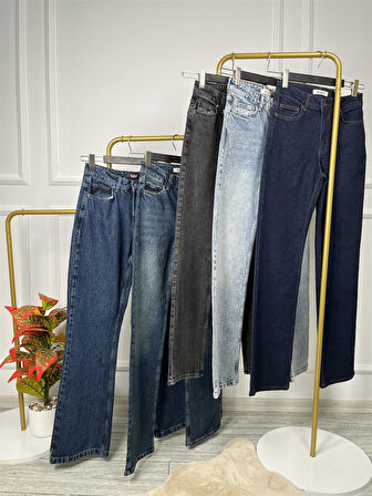 7033 Yüksek Bel Straight Denim Kot Pantolon