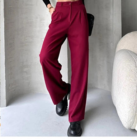 2028 Tek Düğmeli Duble Palazzo Pantolon