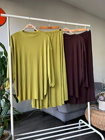 4150 Bisiklet Yaka Piliseli Ela Takım