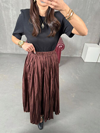 5004 Beli Lastikli Kırışık Detaylı Aerobin Etek