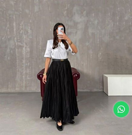 5004 Beli Lastikli Kırışık Detaylı Aerobin Etek