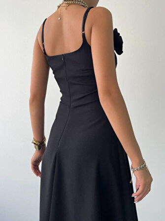 Matilda Gül İp Askılı Elbise