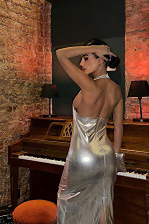 Felicia Sırt Dekolteli Elbise 2583-08