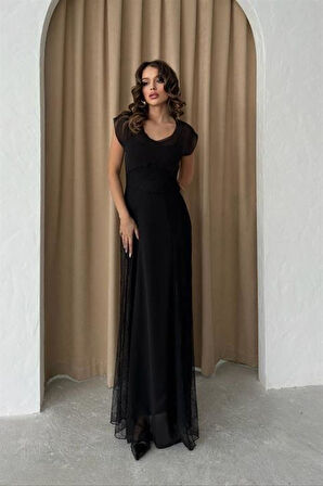 Archernar Şifon Tül Elbise 2704-8