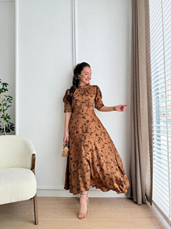 Moccah Yakası Bağlama Detaylı Elbise
