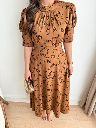 Moccah Yakası Bağlama Detaylı Elbise