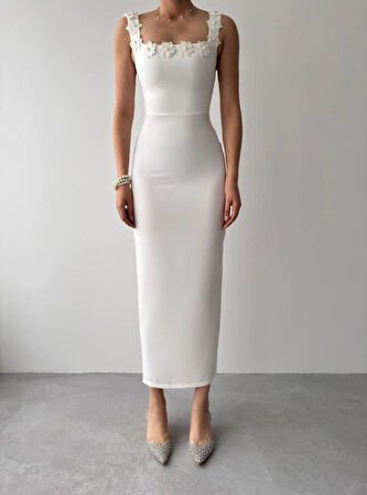 Mıng Çiçek Detaylı Elbise