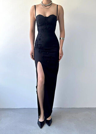 Stor Gül Detaylı Elbise