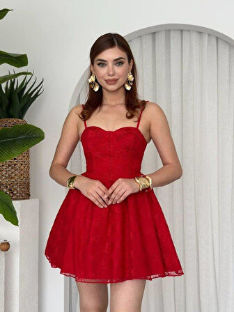 Toba İp Askılı Elbise