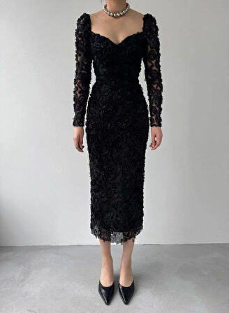 Folers Çiçek Desenli Elbise