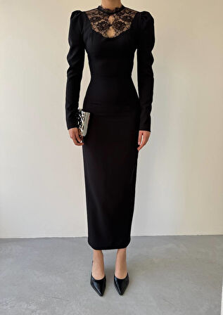 Port Dantel Detay Elbise