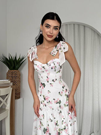 Poses Omuz Bağlamalı Elbise